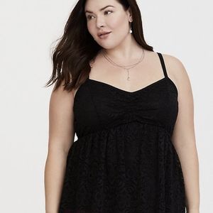 Black lace babydoll cami